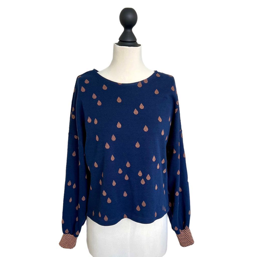 BIO Pullovershirt Tropfen, dunkelblau