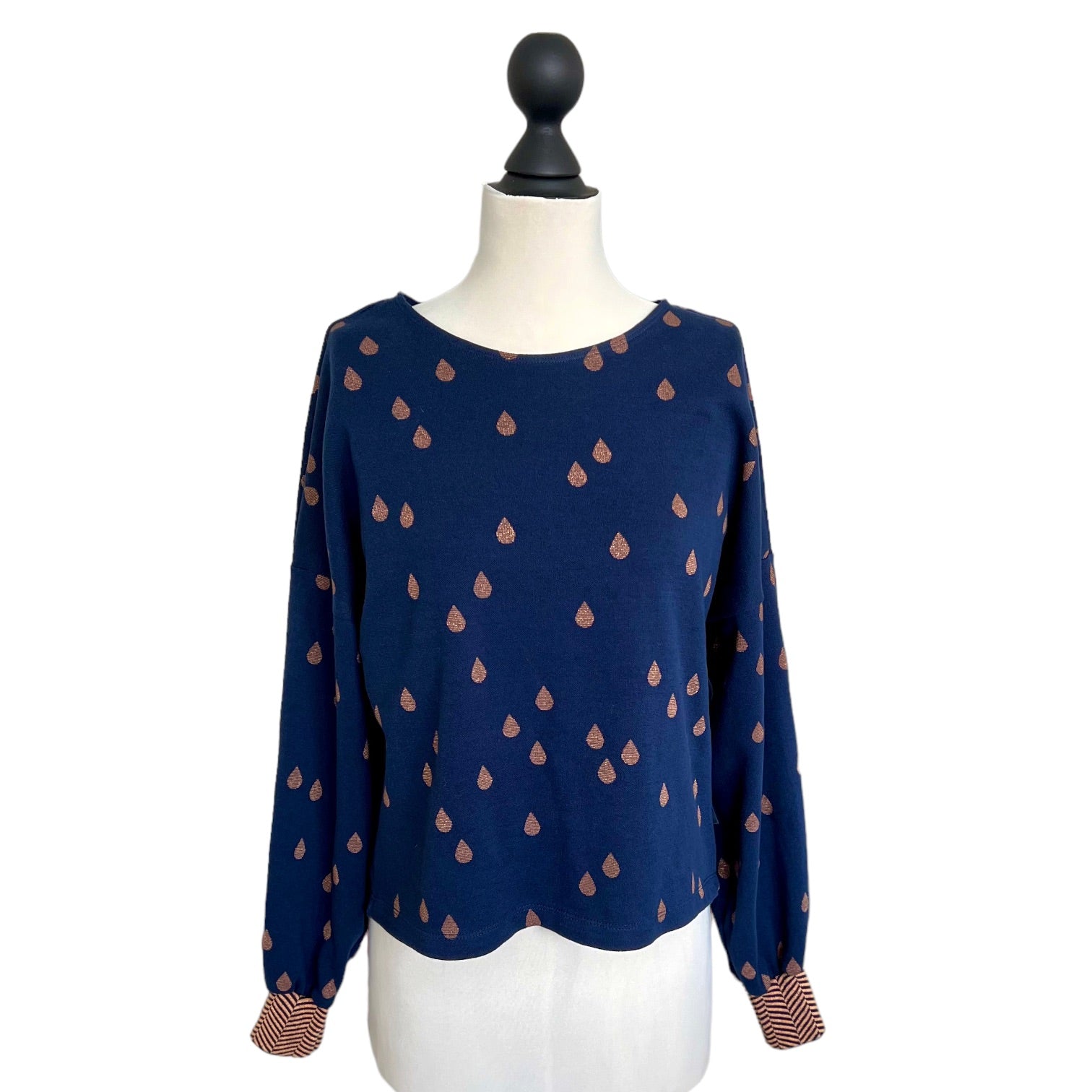 BIO Pullovershirt Tropfen, dunkelblau