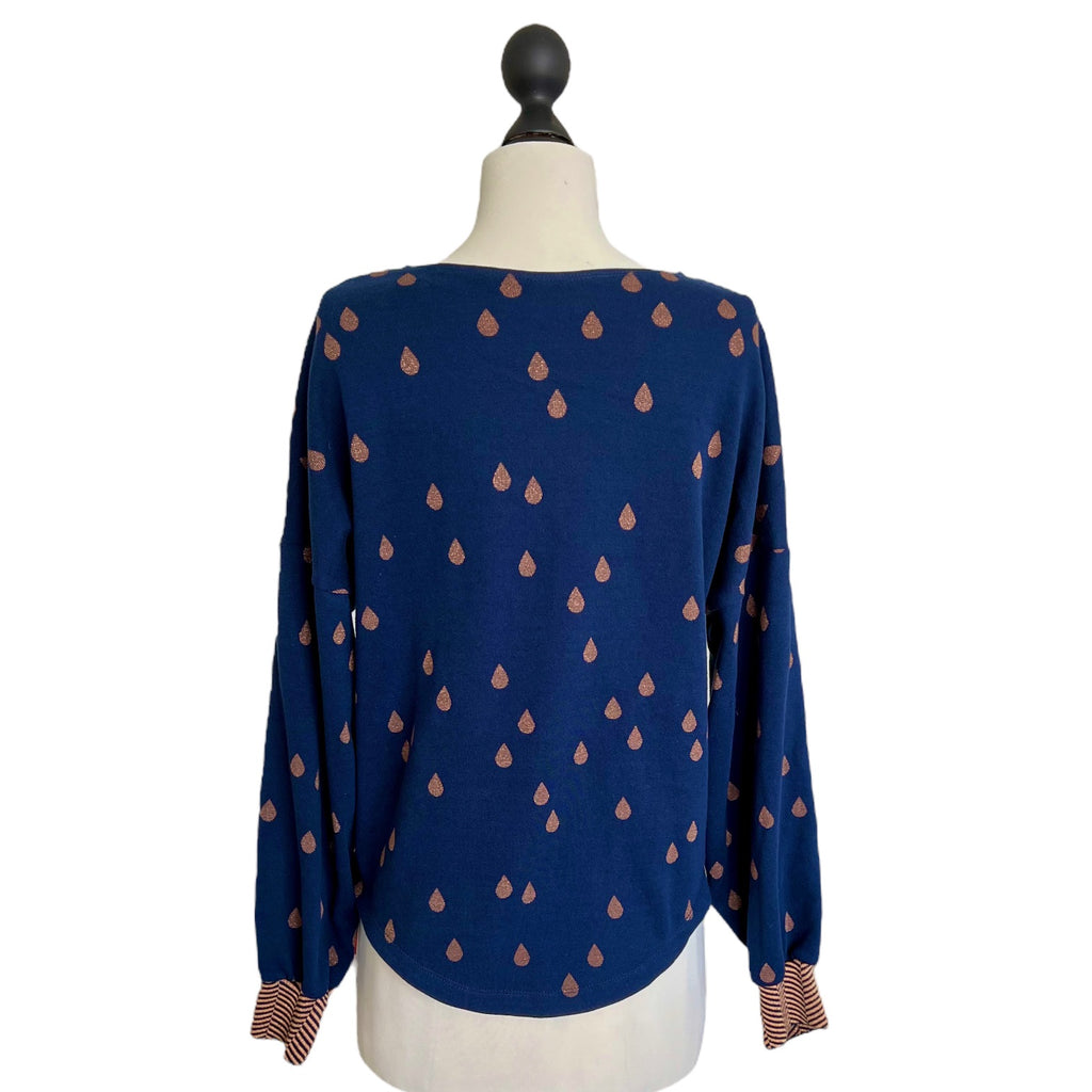 BIO Pullovershirt Tropfen, dunkelblau